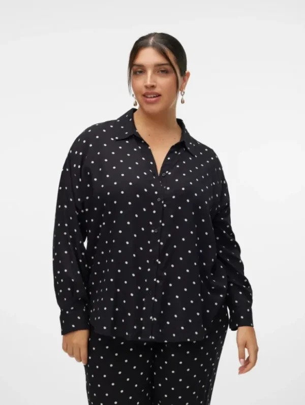 Mujer Emilio Iglesias Camisa estamapdo topos M/L, Vero Moda