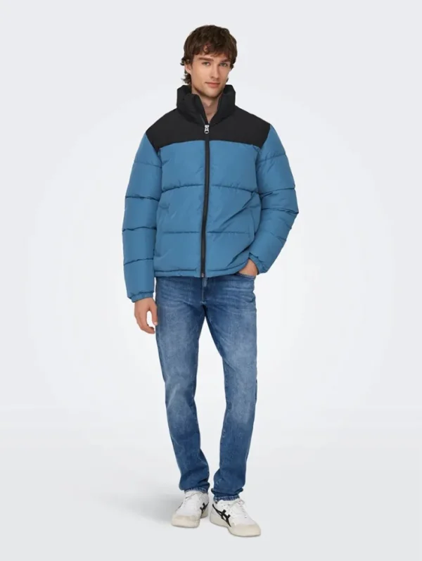 Hombre Emilio Iglesias Parka acolchada bicolor, Only&Sons