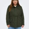 Mujer Emilio Iglesias Parka lisa con capucha, Only Carmakoma