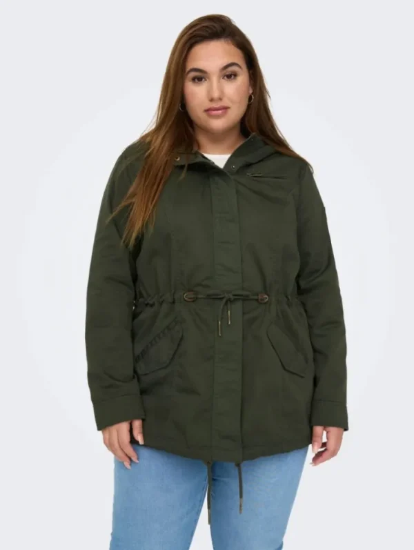 Mujer Emilio Iglesias Parka lisa con capucha, Only Carmakoma