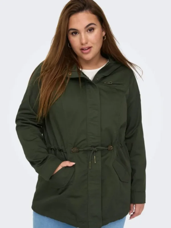 Mujer Emilio Iglesias Parka lisa con capucha, Only Carmakoma