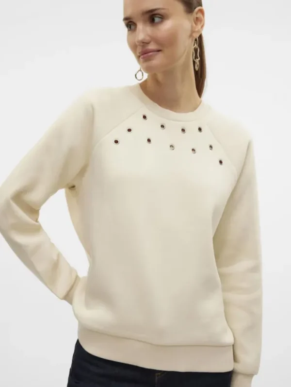 Mujer Emilio Iglesias Sudadera lisa detalle ojales, Vero Moda